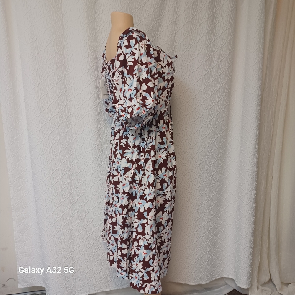 New Free Assembly Size M Floral Brown and White Dress - Picture 7 of 15